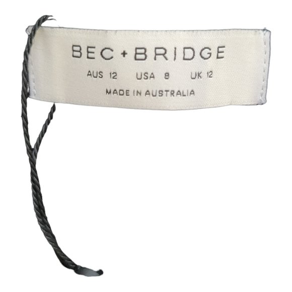 Bec + Bridge Black Off Shoulder Dress Long Sleeve Size 8 New with Tag - Picture 9 of 11